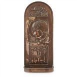 ALEXANDER KELLOCK BROWN (1849-1922) ARTS & CRAFTS COPPER CANDLE SCONCE, CIRCA 1900 repoussé-