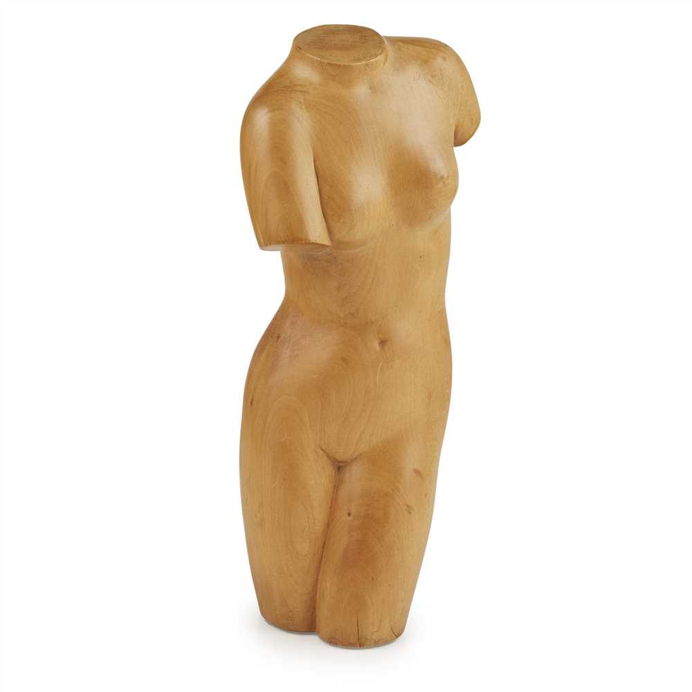 § NORMAN JOHN FORREST (1898-1972) TORSO carved wood, bears paper label to underside (Dimensions: