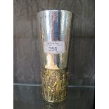 A York Minster silver and gilded goblet, designed by Hector Miller, to commemorate the completion of