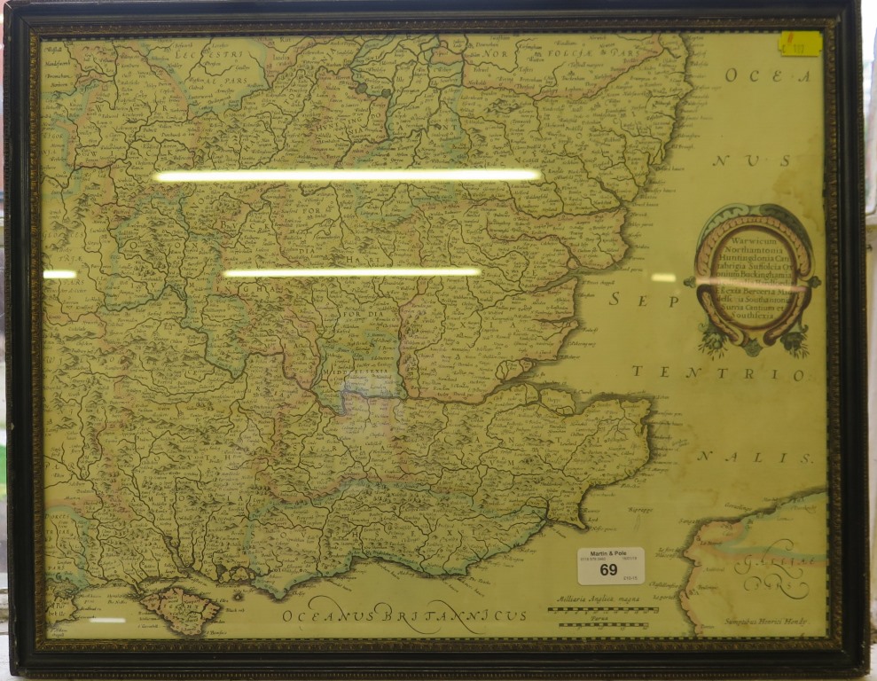 A map of the South East Counties of England, Sumptibus Henrici Hondy 35cm x 44cm