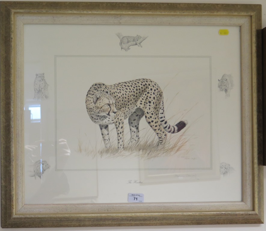 Stephen Gayford 'The Hunter' study of a cheetah Signed limited edition etching 192/550 in margin