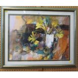 M. Barnard Daffodils in a vase Mixed media Signed and dated '93 46cm x 62cm