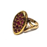An 18 carat gold ruby set ring