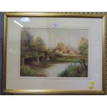 Pair of landscapes depicting rural scenes watercolour unsigned 26cm x 36.5cm