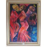 Barbara Blake Two pairs of dancers Acrylic on board, signed 82cm x 58cm