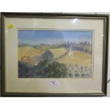 Liz Smith A Tuscany view Watercolour, signed and labelled verso 21cm x 33cm