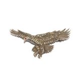 A marquisette bird brooch set in silver