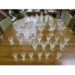 Various Waterford Colleen pattern drinking glasses, including ten wine goblets, fifteen white wine