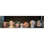 Royal Doulton Character Jugs: The Red Queen D6777, Bacchus D6499, The Lawyer D6498, Touchstone, Toby