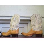 A pair of American leather cowboy boots by Justin Style (US size 10 1/2)
