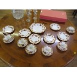 A Royal Albert floral pattern underglaze blue part tea service 19 pieces