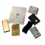 A silver cigarette case and six lighters
