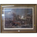 Terence Cuneo Preparing King Edward III locomotive lithograph, signed in pencil and with blind stamp