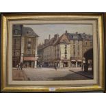 Kenneth Denton (b.1932) Street Corner Dieppe Oil on board, signed 34cm x 49cm