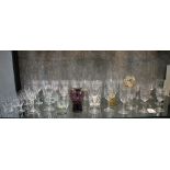 Drinking glasses including wine, spirit and shots, some as part sets (38)