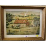 Pair of landscapes depicting rural scenes watercolour unsigned 26cm x 36.5cm together with G.H.