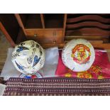 Football Memorabilia: A signed Manchester United merchandise football with eighteen autographs and