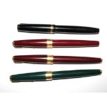 A Parker Victory fountain pen and three Parker "17" Fountain Pens (3)