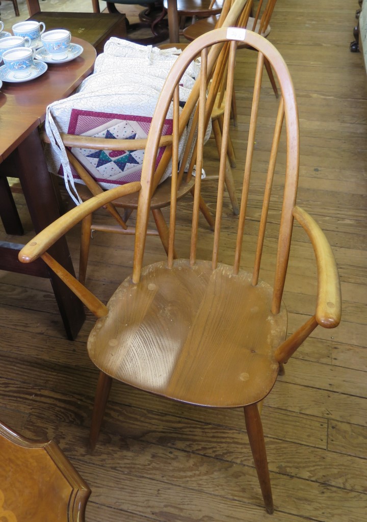 A set of four Ercol Windsor Quaker dining chairs, including two carvers, and two other Ercol