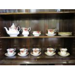 A Royal Albert Old Country Roses pattern tea service, including teapot, twenty-two pieces