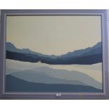 Aart van Krissel? No 21. Blue Valley Oil on canvas, initialled, signed indistinctly and titled verso