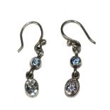 A pair of paste set silver earrings