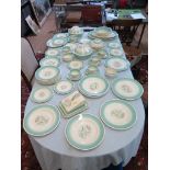 A Susie Cooper floral design part tea and dinner service including teapot, cheese dish and cover,