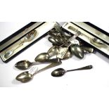 A collection of fifteen silver spoons