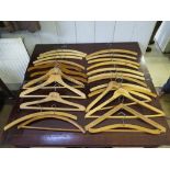 Vintage wooden coat hangers: twenty-five European and Continental including Excelsior Berlin,