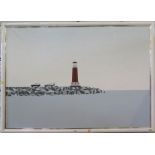 Aart van Krissel? The Lighthouse Oil on canvas, initialled, signed indistinctly verso 80cm x 115cm