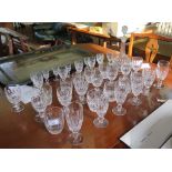 A set of Waterford Colleen pattern crystal glasses, including six white wine, eight red wine, six