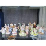 Beatrix Potter figures: Royal Albert and Beswick including Kep and Jemima, Timmy Willie Sleeping,