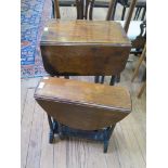 A mid 19th century mahogany Pembroke table, with two frieze drawers on ring turned legs 48.5cm wide,