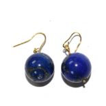 A pair of lapis lazuli earrings