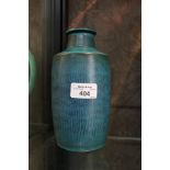 A Nymolle pottery vase designed by Gunnar Nyland 1950 with blue rippled body, numbered 5077, 19cm