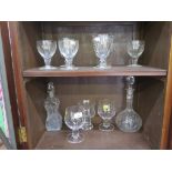 Three Waterford glass goblets etched with Uppingham School Quarter Century 1584-1984, two other sets
