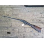 A Victorian air rifle, as found, barrel 40.5cm long