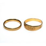 Two gold wedding rings