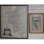 After Robert Morden A hand coloured map of Buckinghamshire and another antique map of