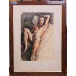 Mark C. Hughes Studies of male and female nudes, a pair Charcoal and pastel, initialled and dated '