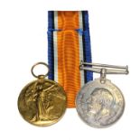 A World War I British War medal to 23604 PTE T Foster Y&W.R, together with the Victory Medal