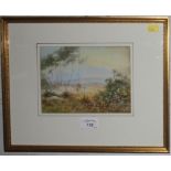 Walter Duncan A.R.W.S. A Hedgerow Watercolour study dated 1890 and monogrammed bottom right hand