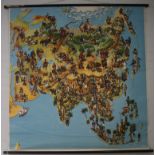 A pictorial map of the Middle East and Asia published by Georg Westermann, no 557 showing peoples,