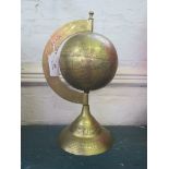 A brass globe inscribed Lincoln Rex Mathas 1611 A.D., 32cm high