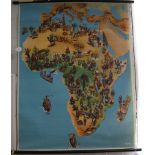 A pictorial map of Africa, published by Georg Westermann, no.554, showing peoples, livestock and