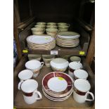 Various teawares including Elizabethan Burgundy pattern, Royal Doulton Darjeeling pattern and