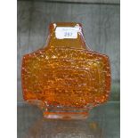 A Whitefriars glass TV design vase in tangerine, designed by Geoffrey Baxter, 17.5cm high