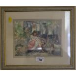 Gordon King Four framed print studies of attractive young ladies including 'the Gardeners Corner'