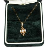 A 9 carat gold opal pendant
