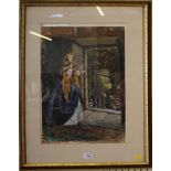 Judith Agnes Millais (nee Boothby) (1832 - 1862) 'Dorothy Vernon Leaving Haddon Hall' Watercolour,